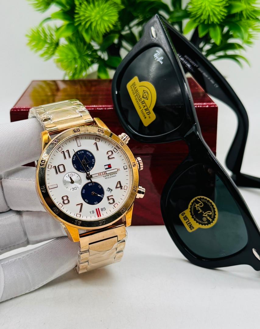 Tommy Hilfiger wristwatch with ray an glasses