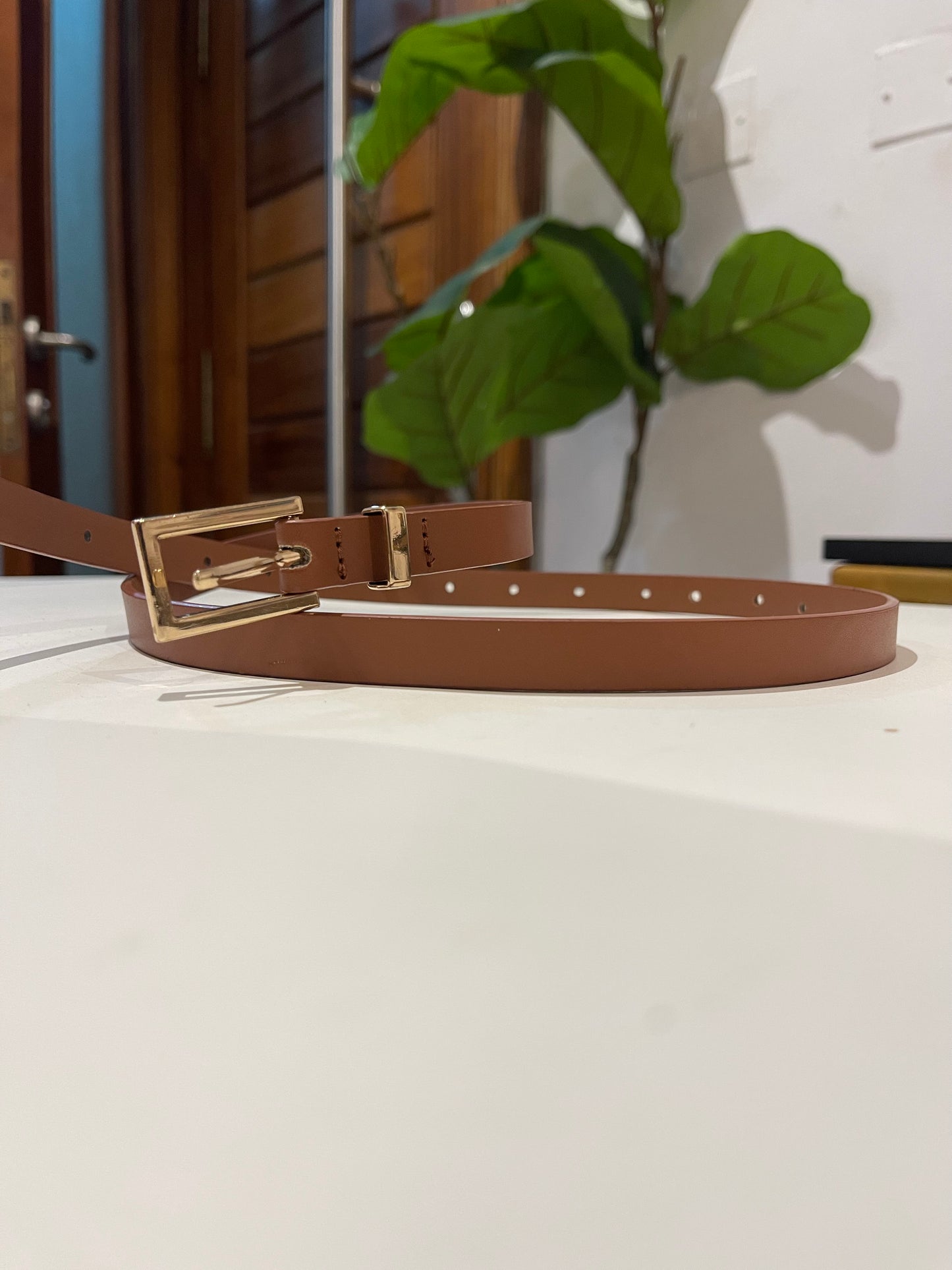 Brown Tiny Leather Belt (size 6-14)