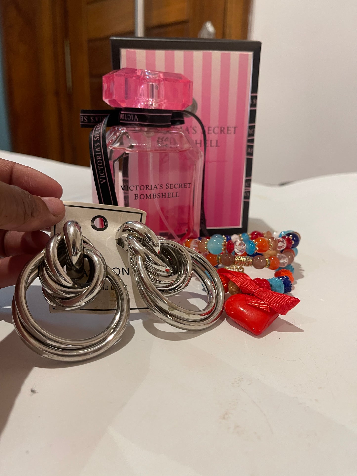 Combo deal perfume , earrings and bracelet