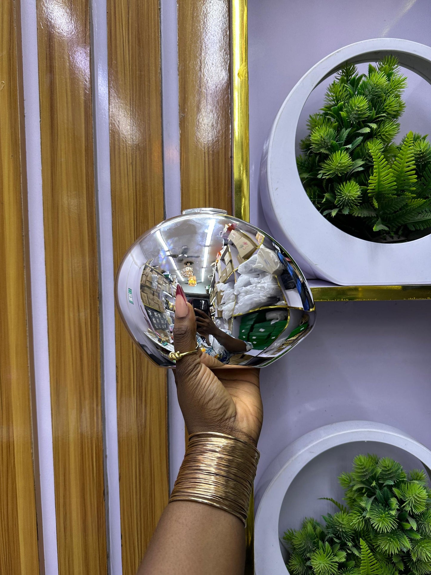 silver detailed purse