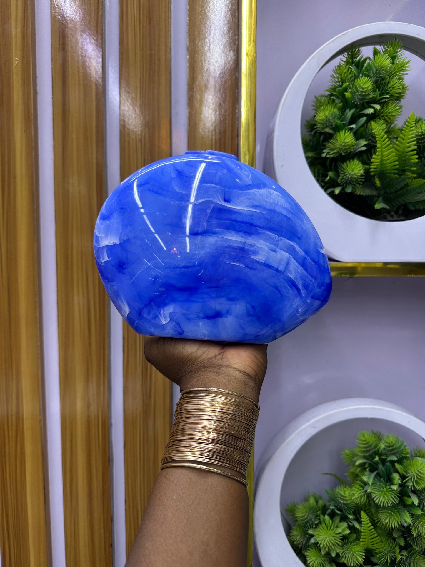 Blue marble inspired purse