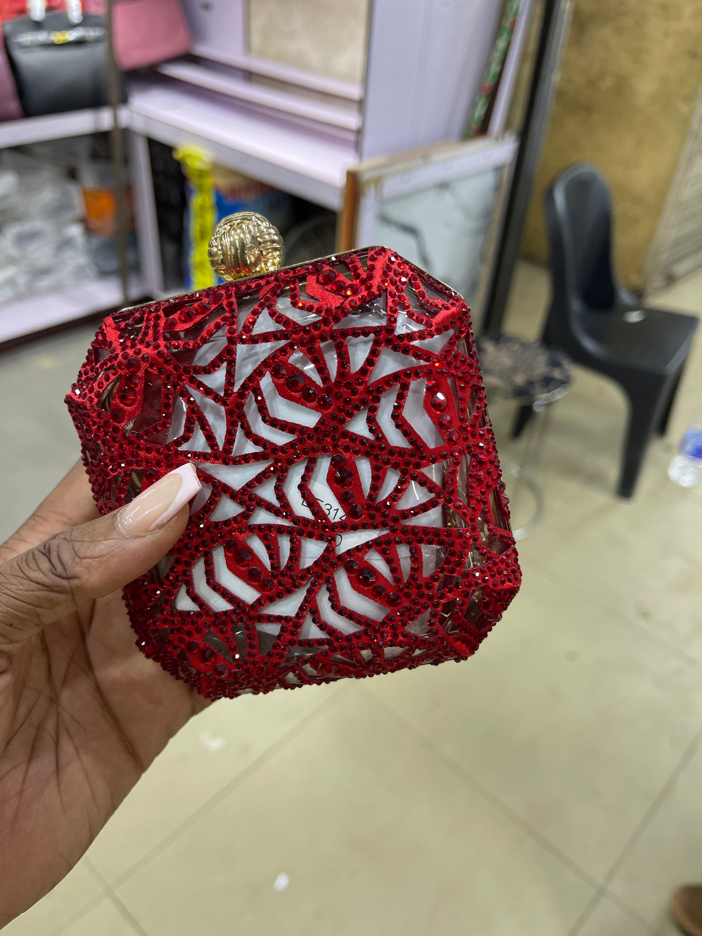Red detailed purse