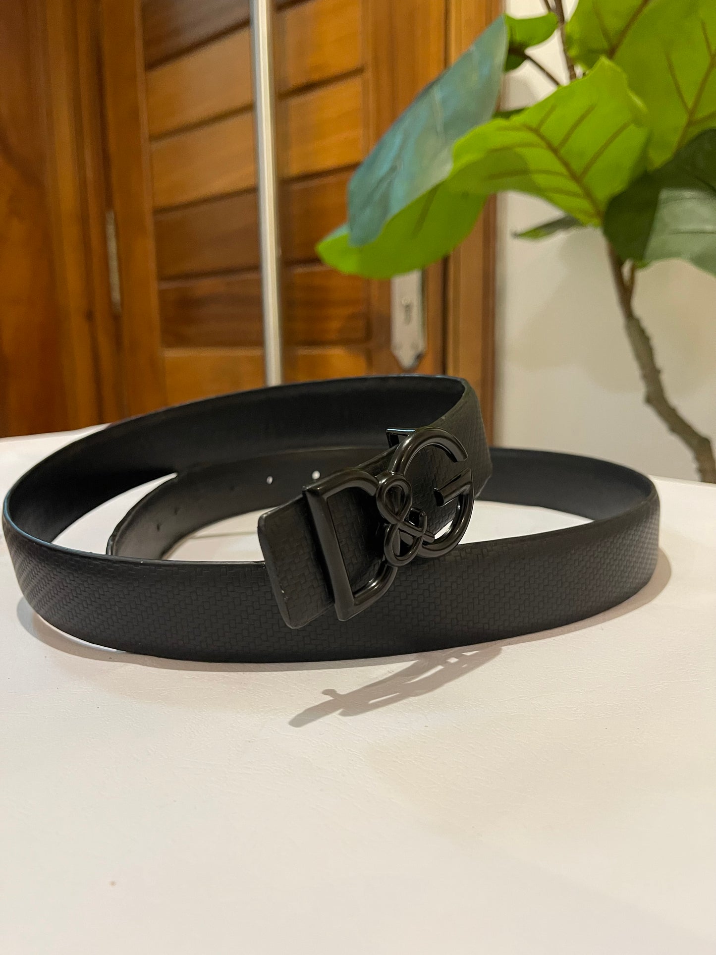 Leather D&G impression Belt