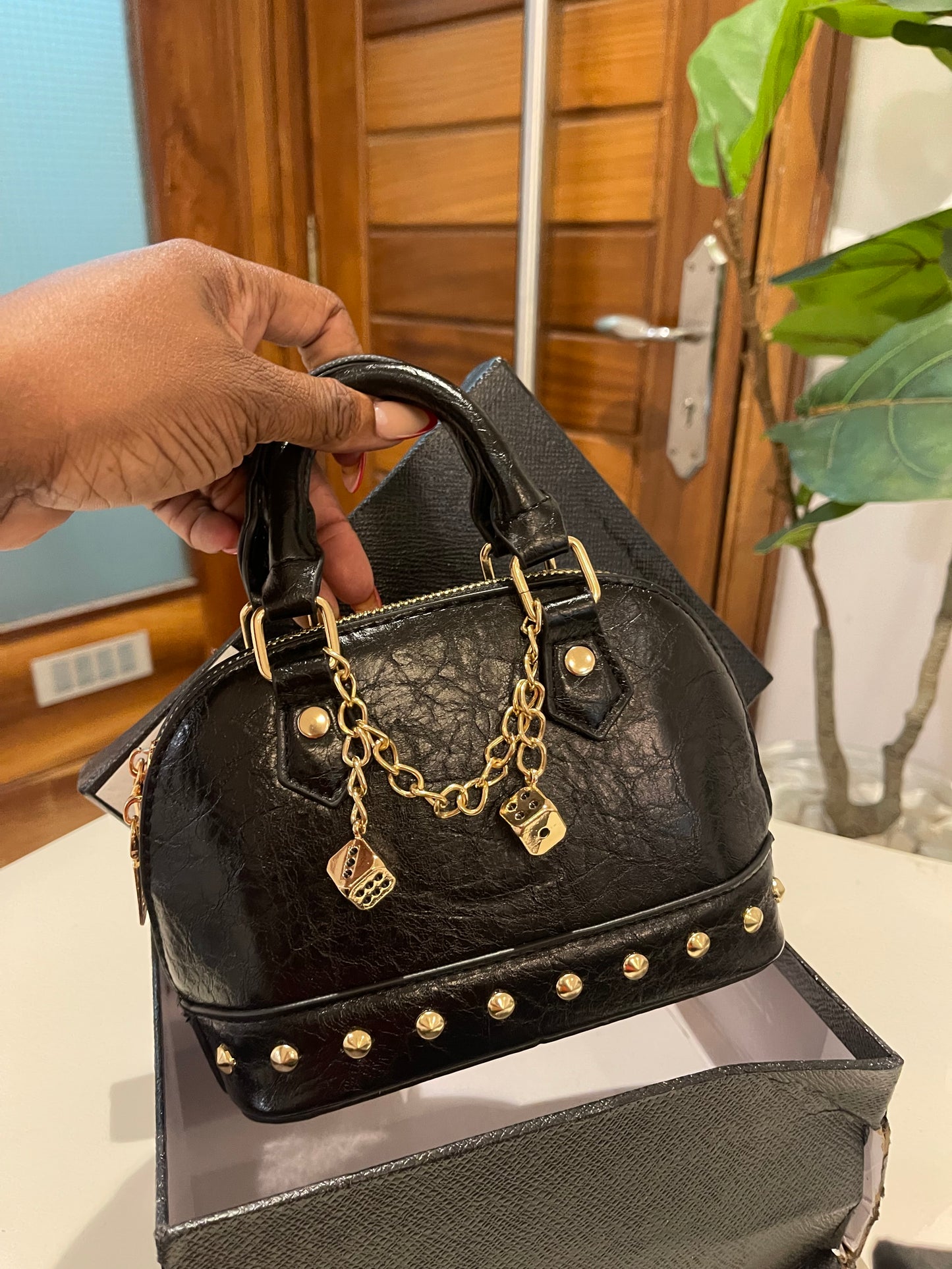 Black Leather Bag with box
