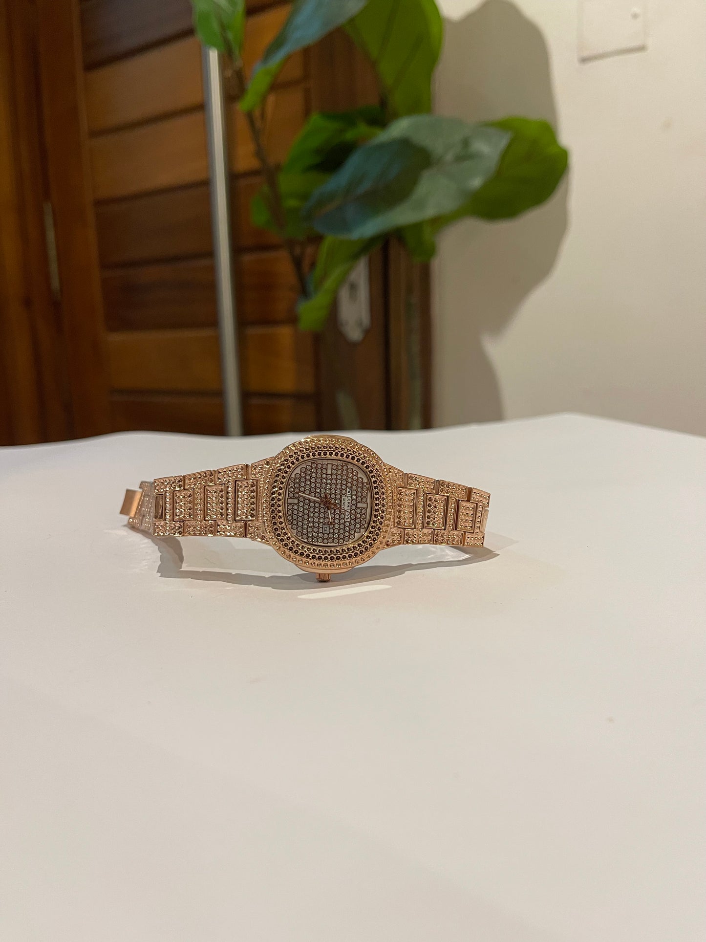 Rose gold wristwatch