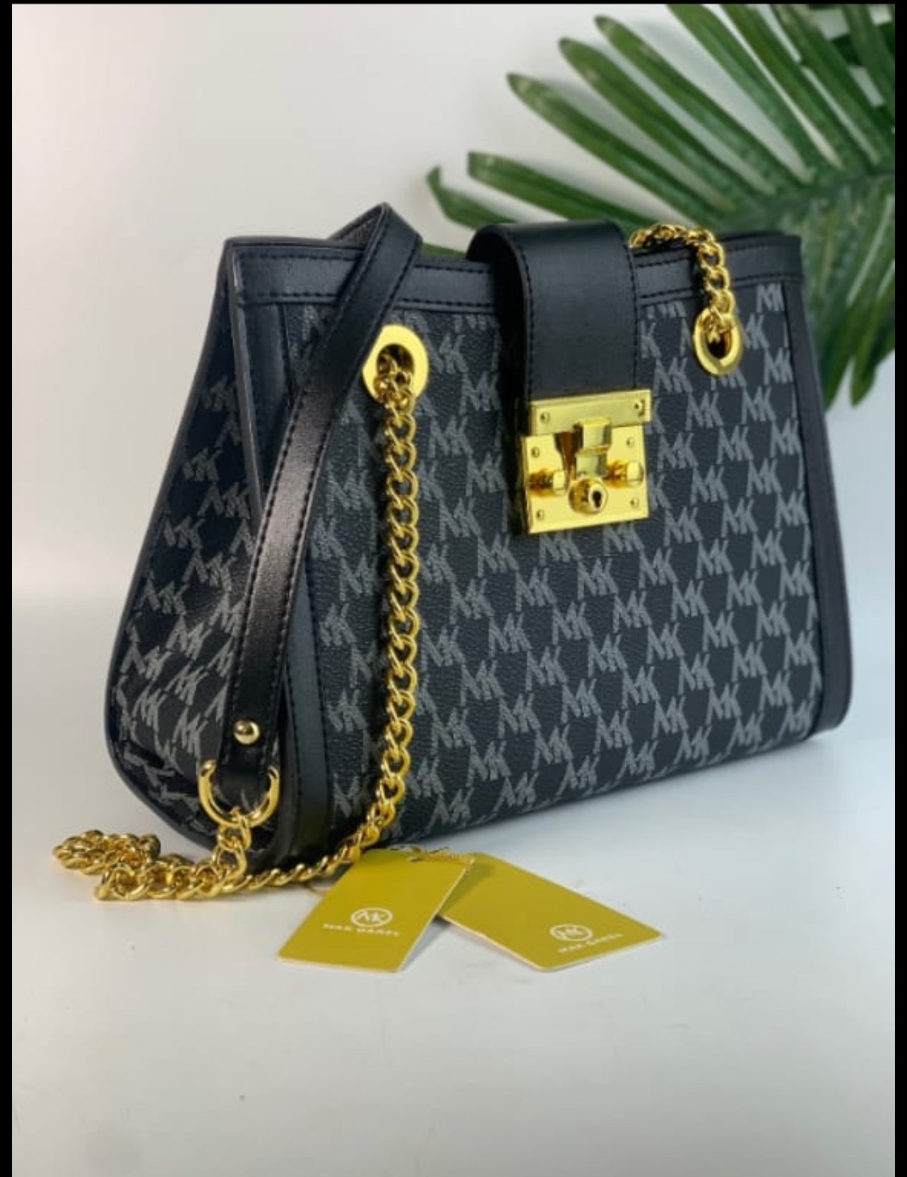 Blue Monogrammed Midi Bag