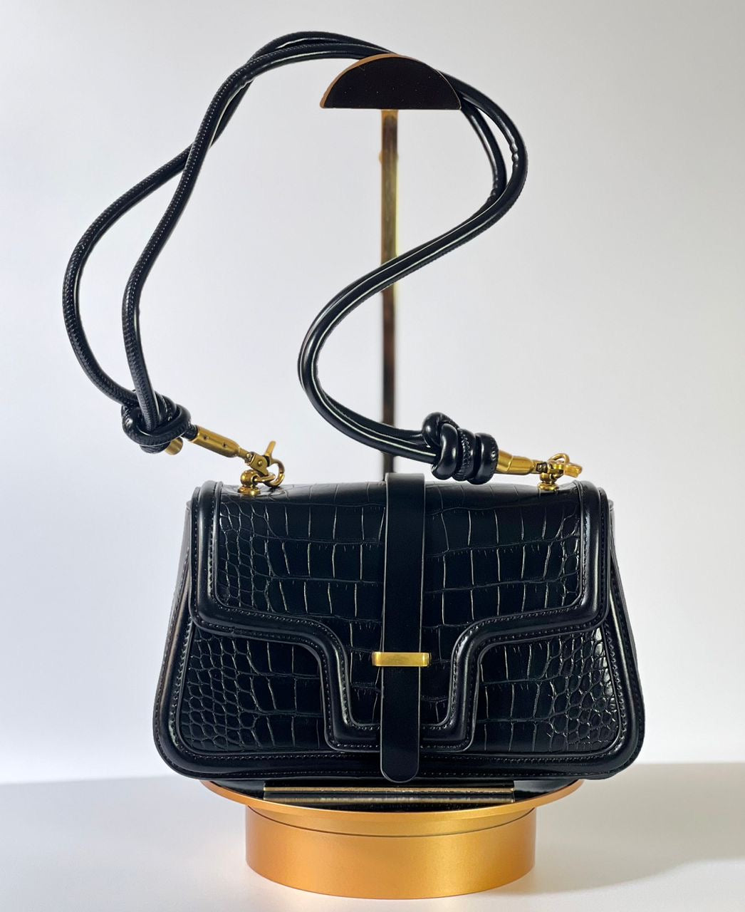 Black leather bag