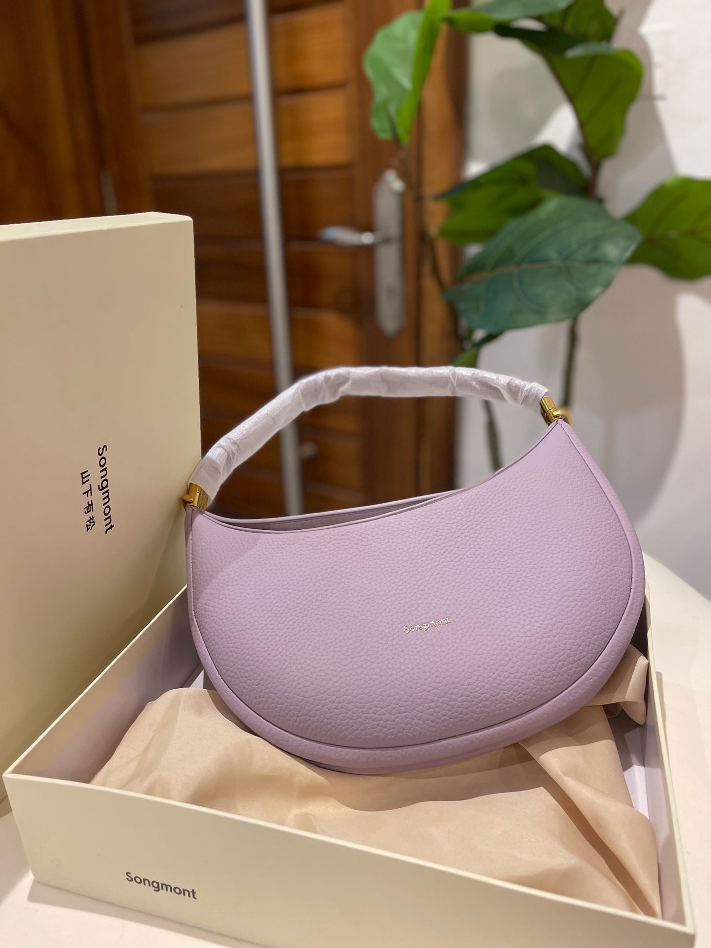 purple Caresa detailed Bag comes with box
