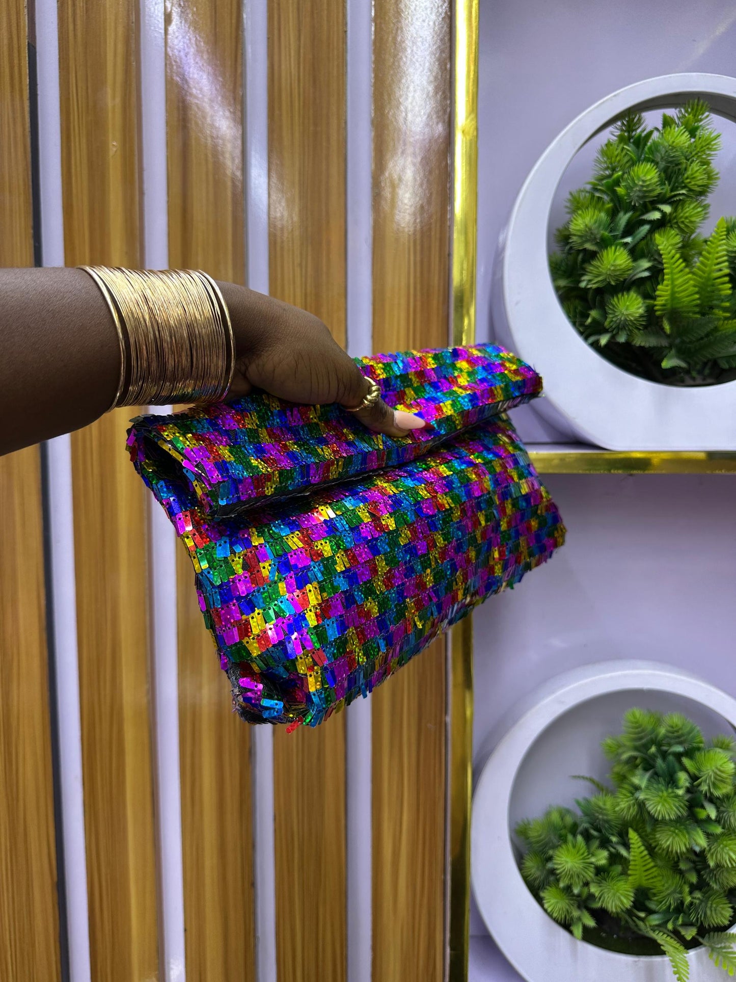 Colorful fold wrap purse