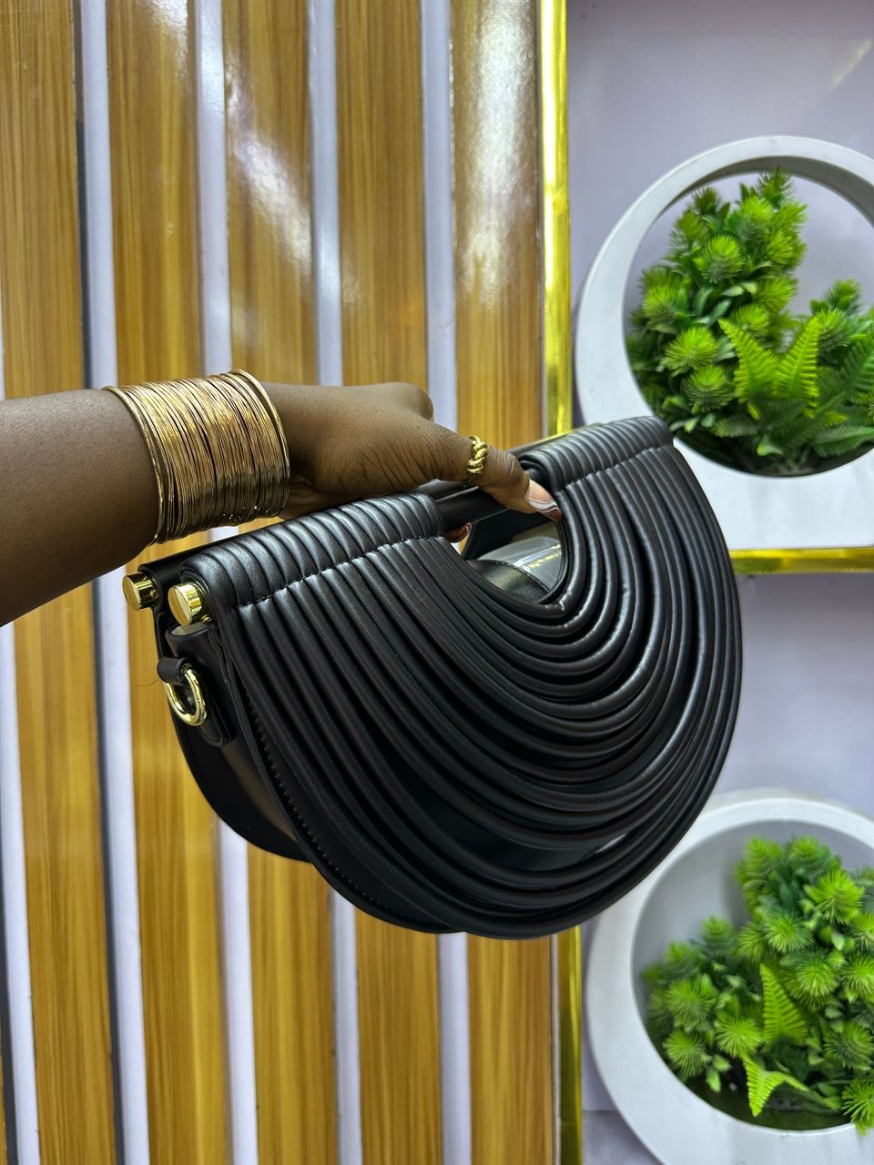 Black straw inspired Bag