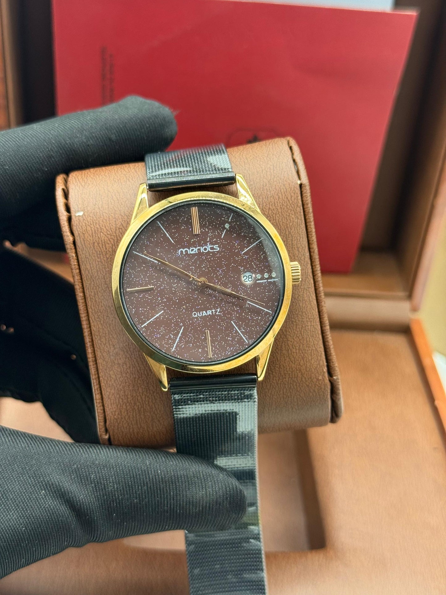 Black Non tarnish Mesh Wrist Watch