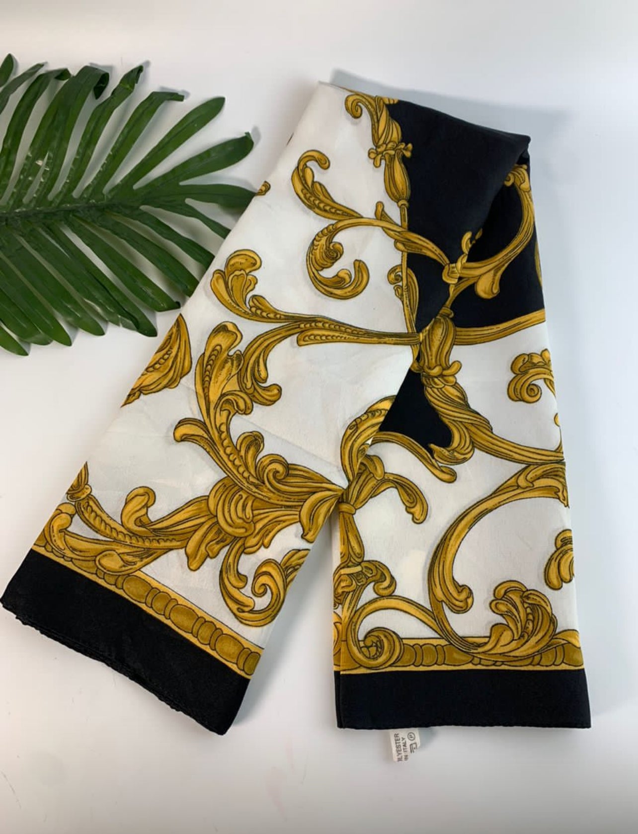 Gold and blue Parisian scarf