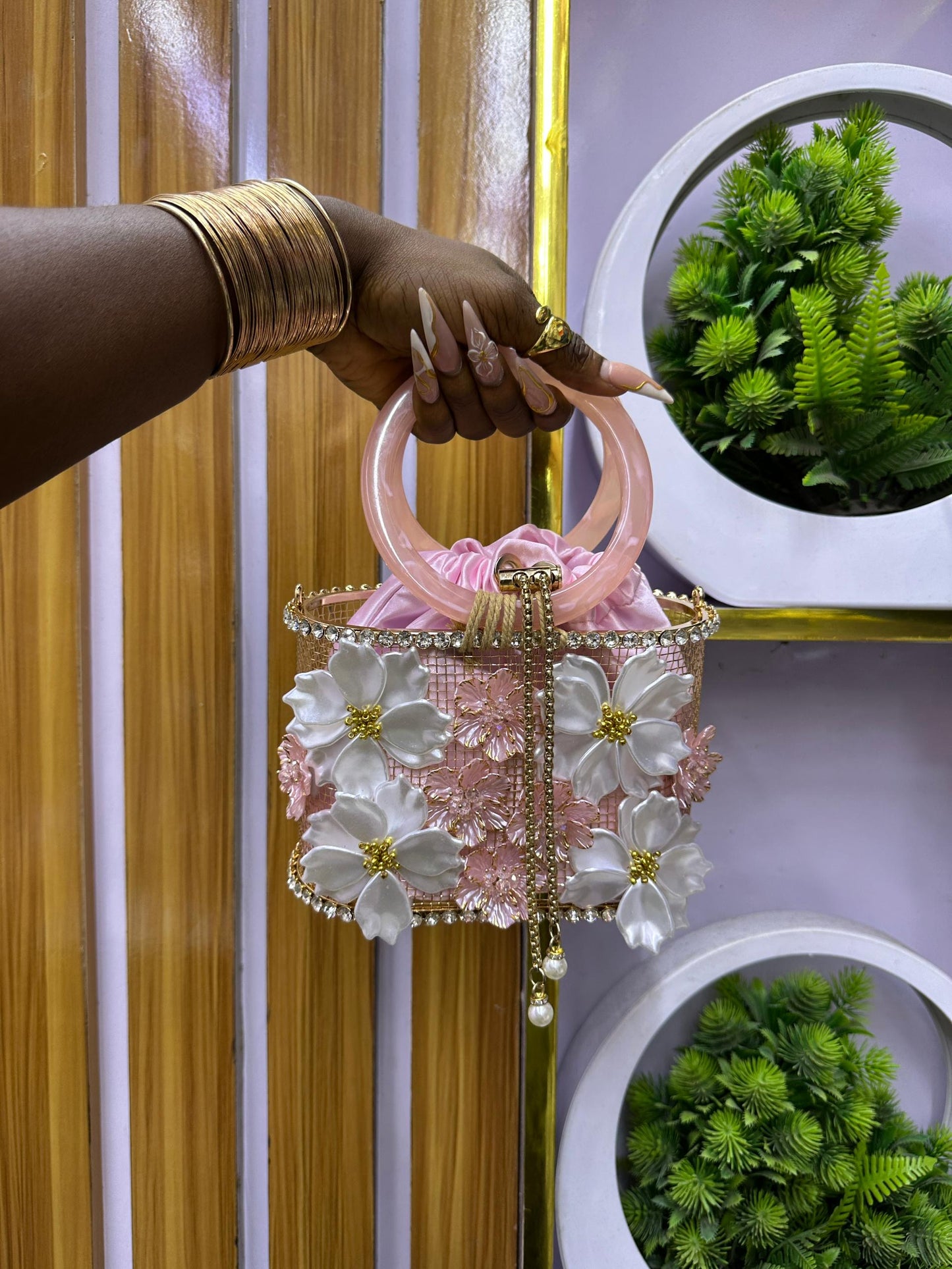 Floral Mini bag with storage and strap