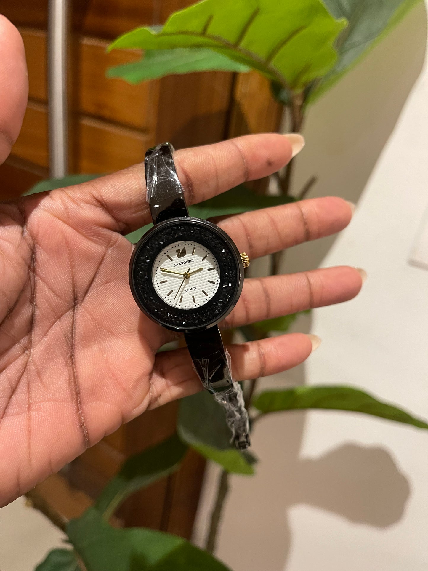 Black detailed wristwatch
