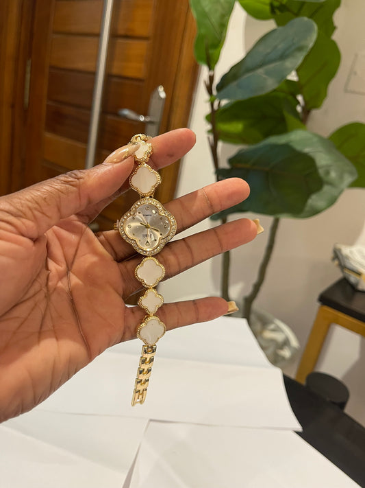 Gold and white  inspired wristwatch
