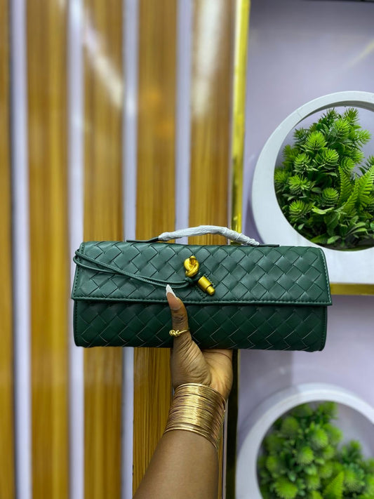 Green woven inspired bag