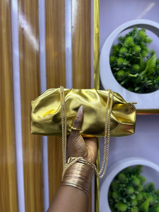 Gold grab purse  with straps