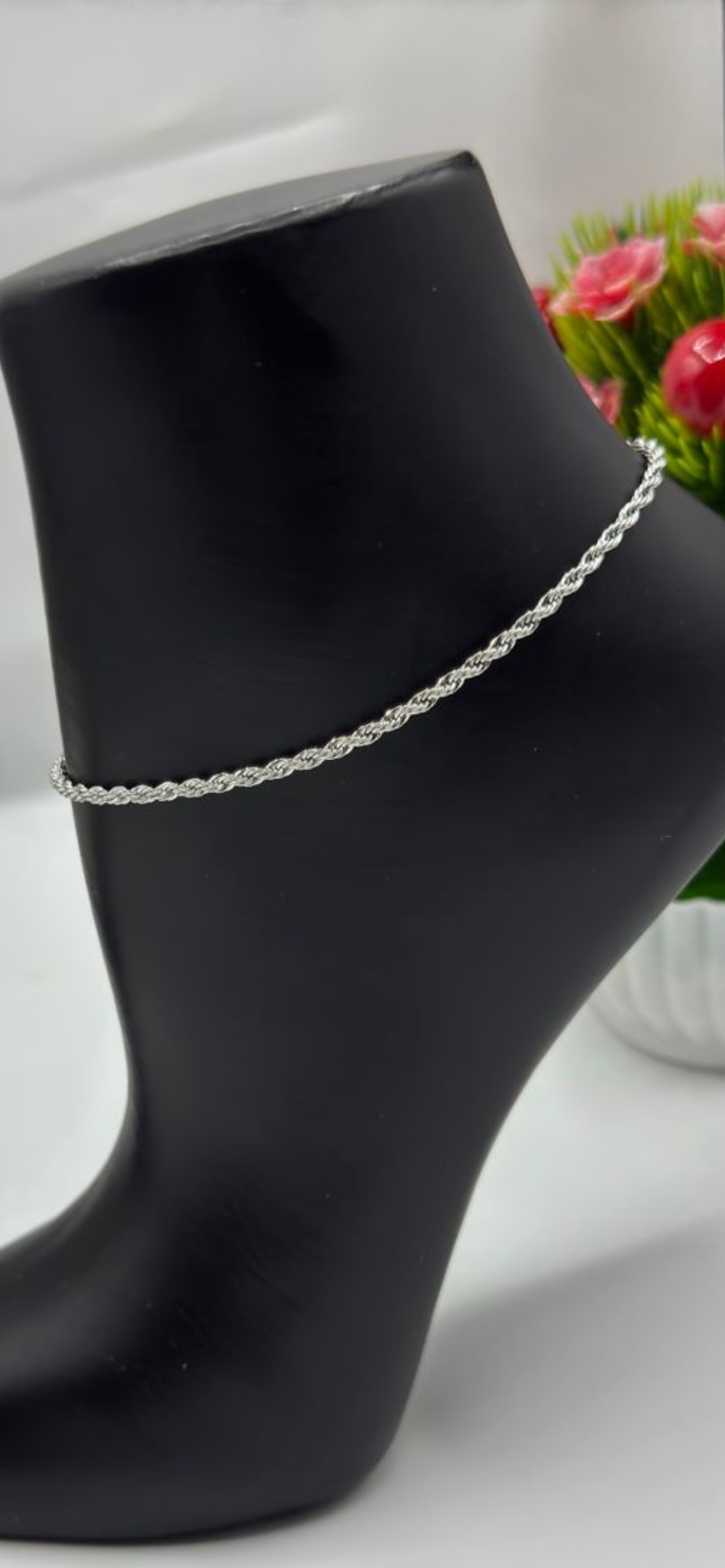 Silver non tarnish anklet