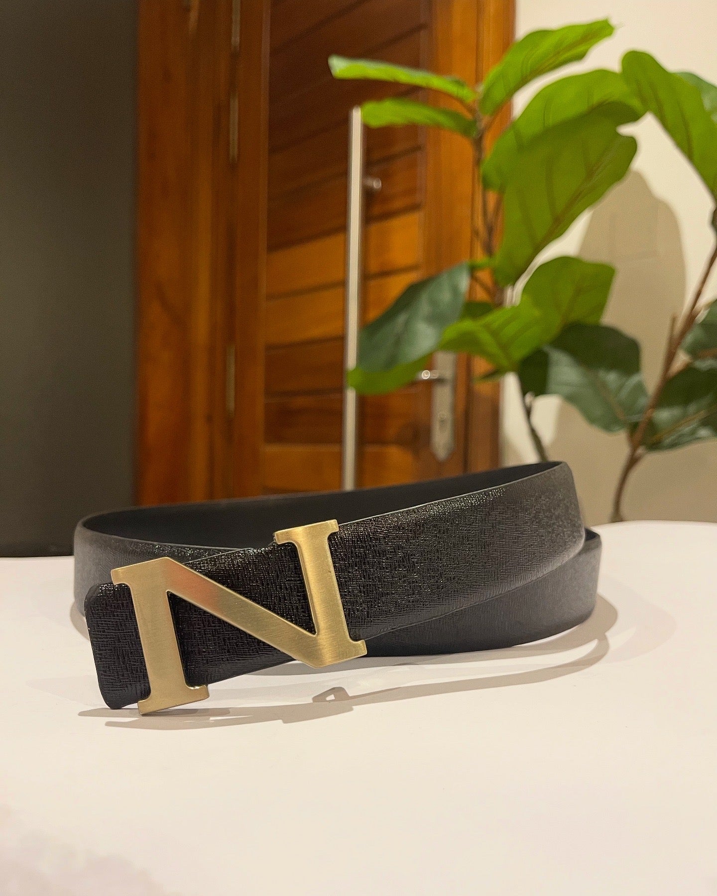 N Leather Belt