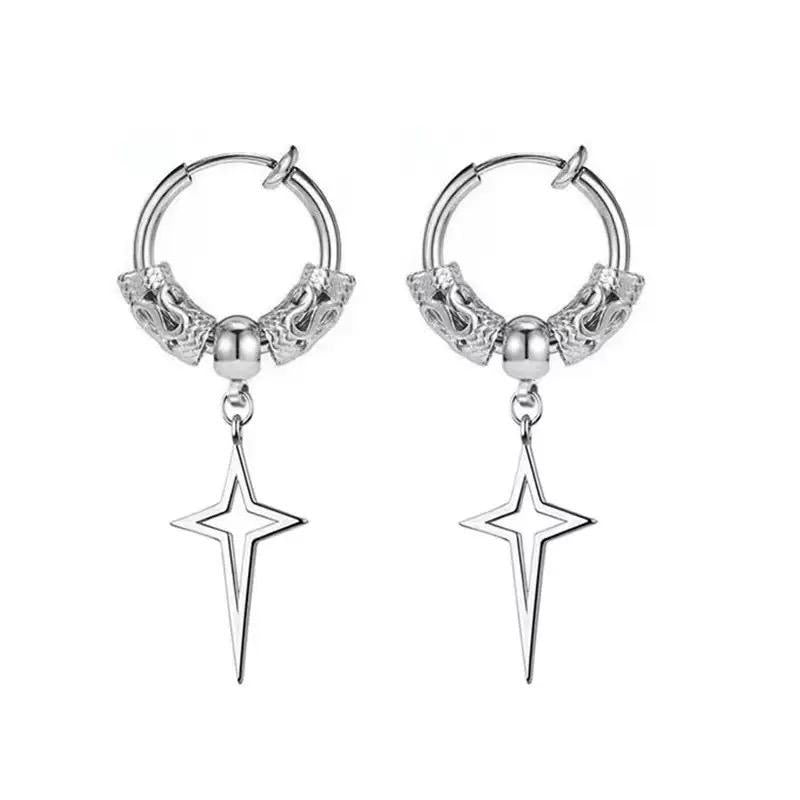 Drop steel earring