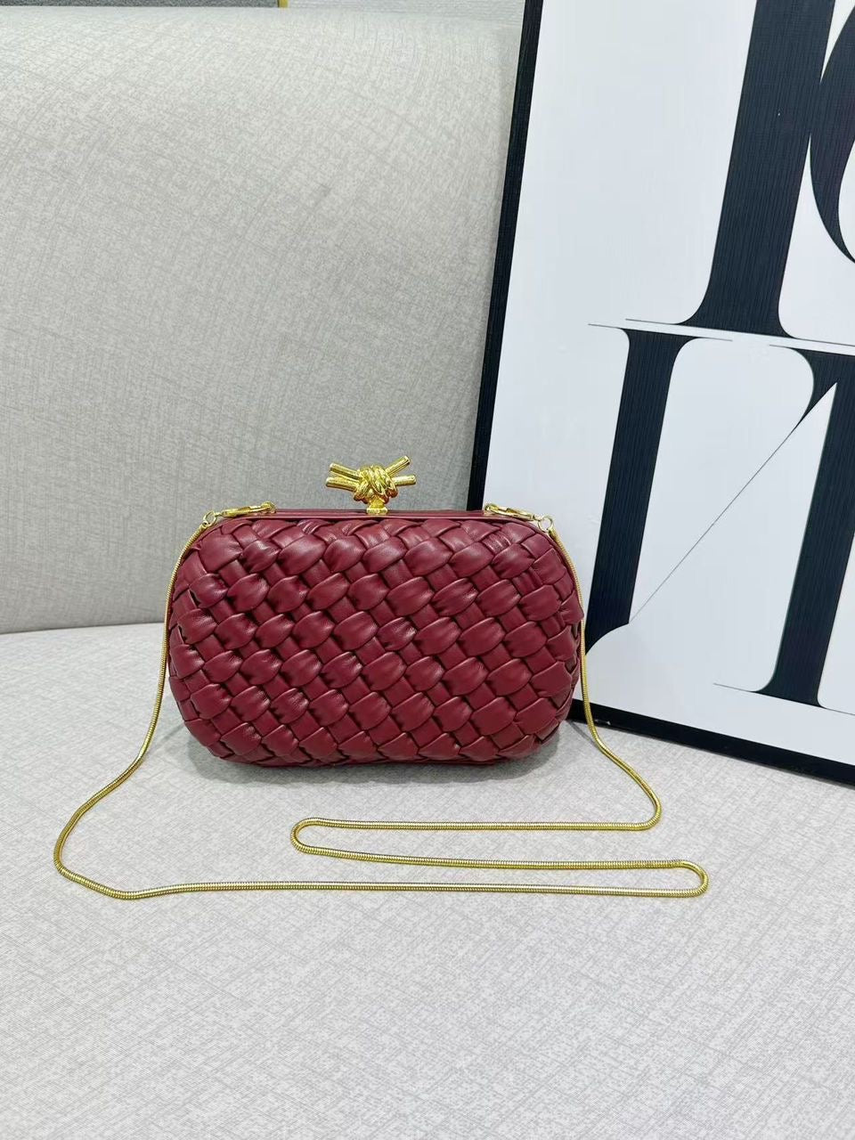 Maroon Woven purse