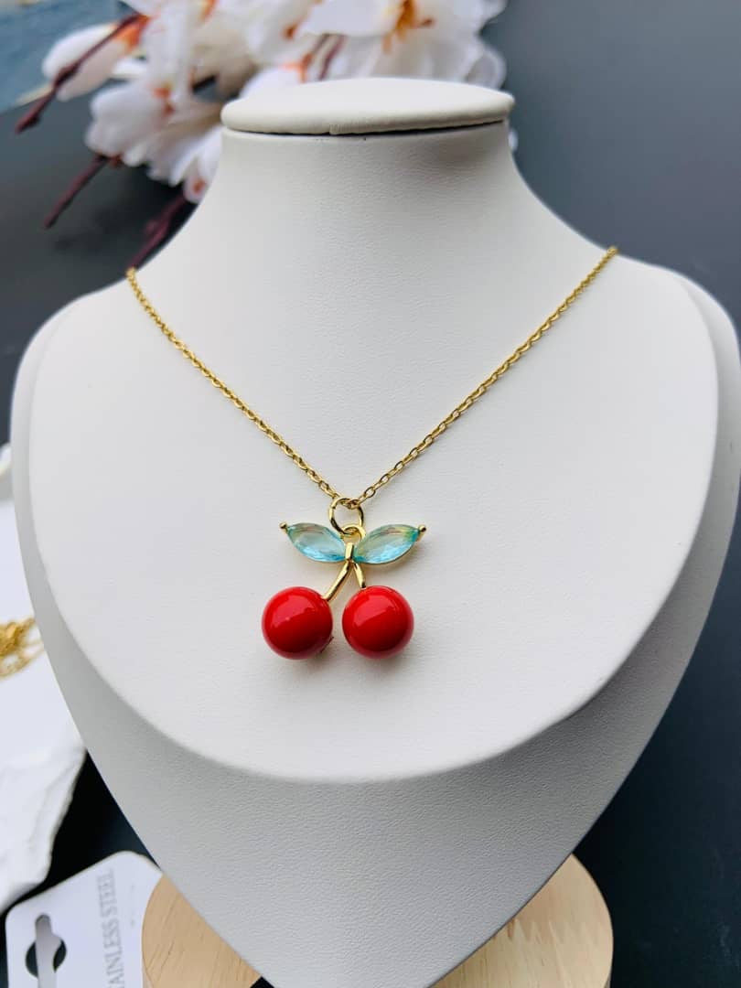 Cherry inspired necklace