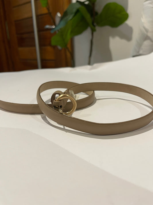 Grey leather mini belt