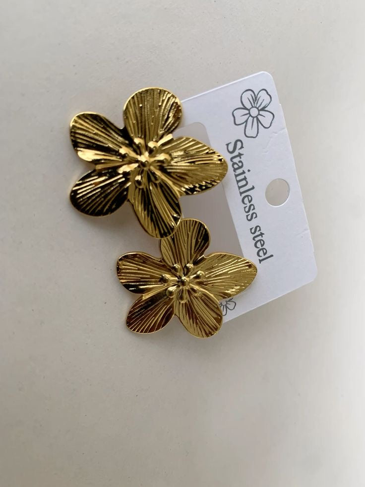Gold Stainless steel floral inspired Earring