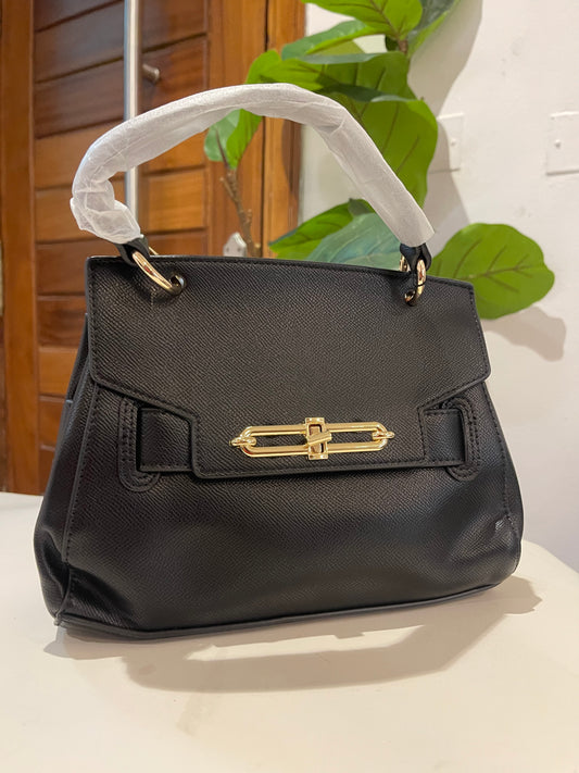 Black Midi Leather Bag