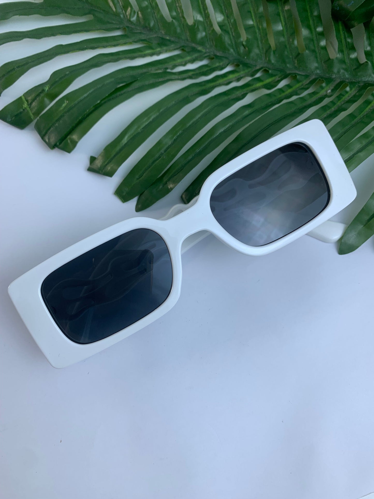 White Rectangular sunglasses