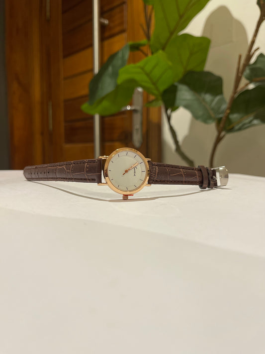 Brown detailed watch