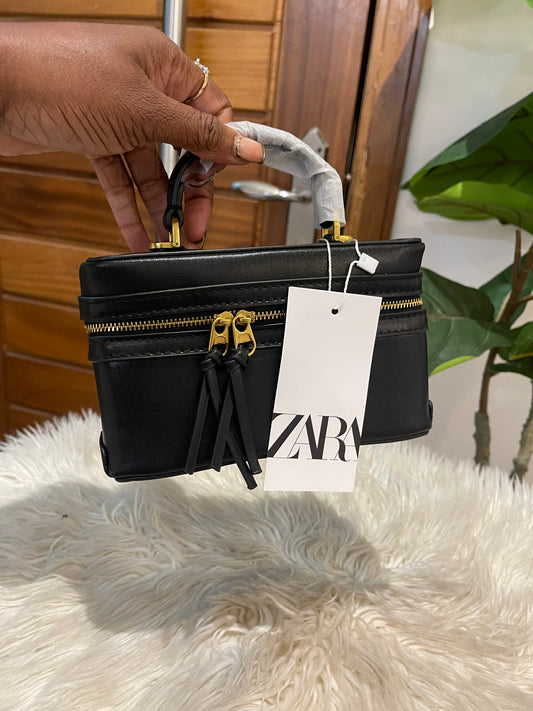 Black Zara structured bag