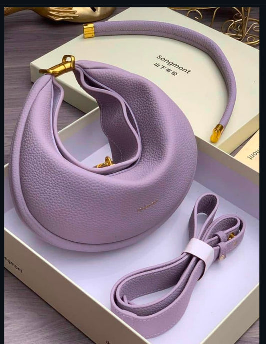 Lilac songemont detailed handbag  with box and different straps