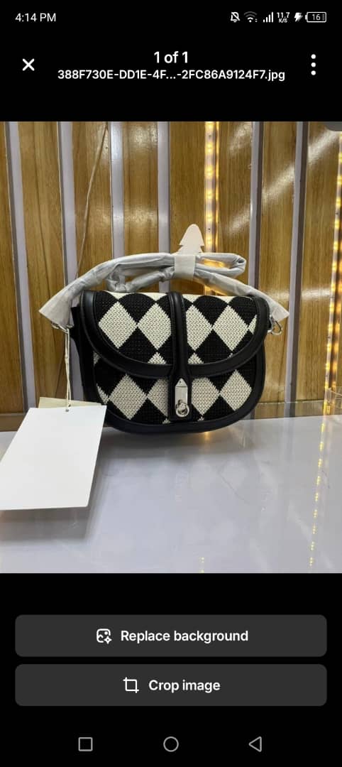 Black checkered bag