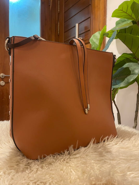 Brown midi handbag