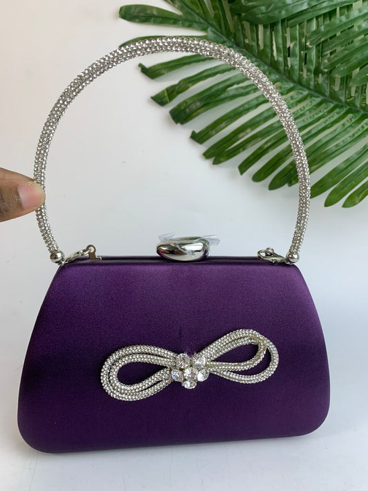 Purple bow inspired purse