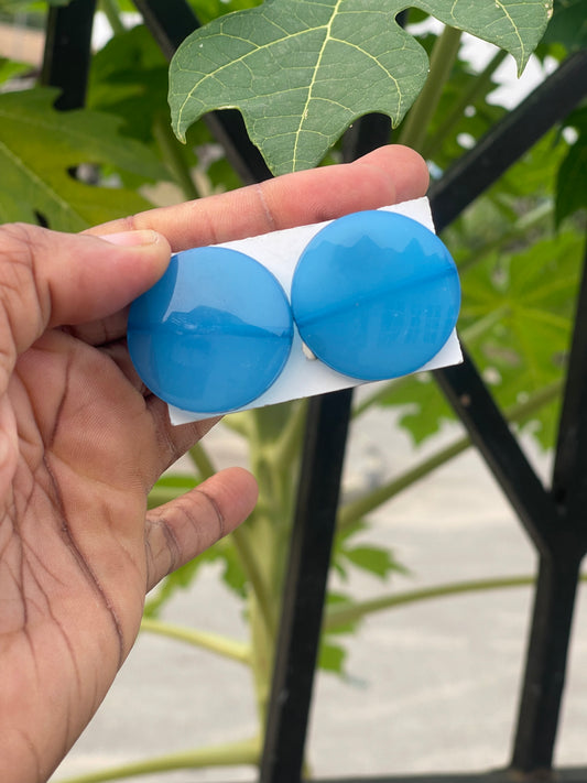 blue studded earring