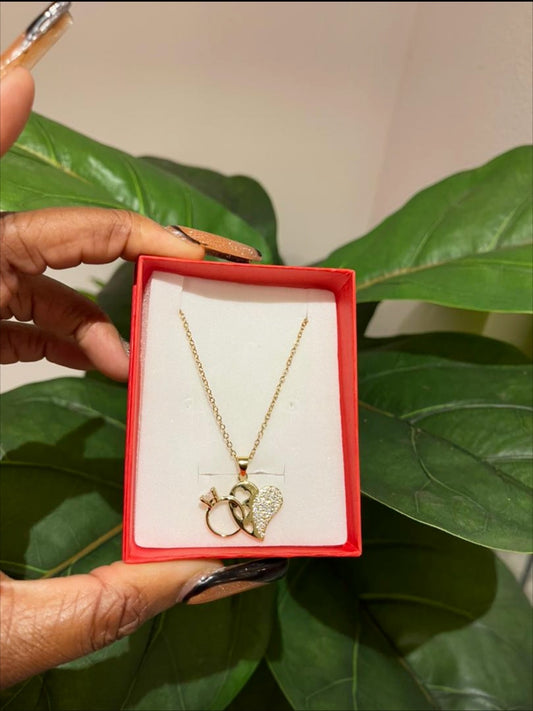 Non tarnish necklace with  box