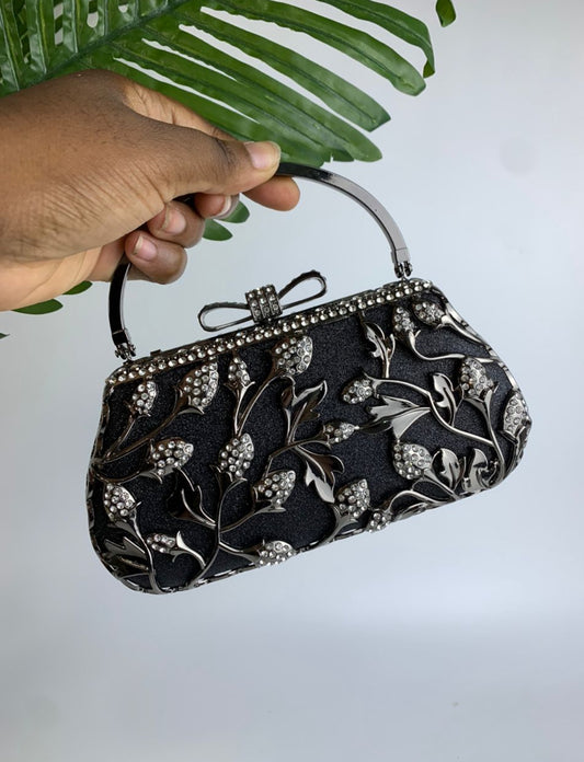 Black floral princess inspired purse