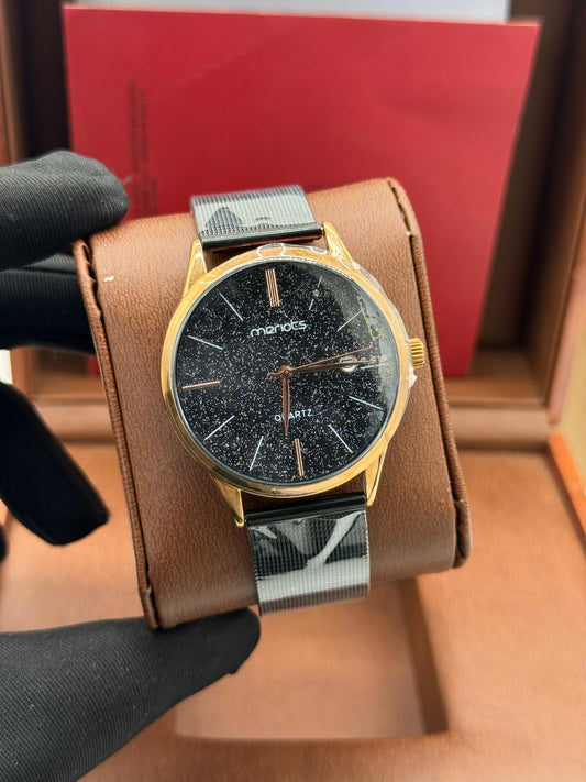Black Non tarnish Mesh Wrist Watch