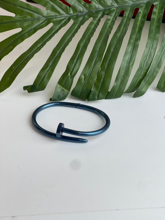 Blue Non Tarnish Nail Bracelet