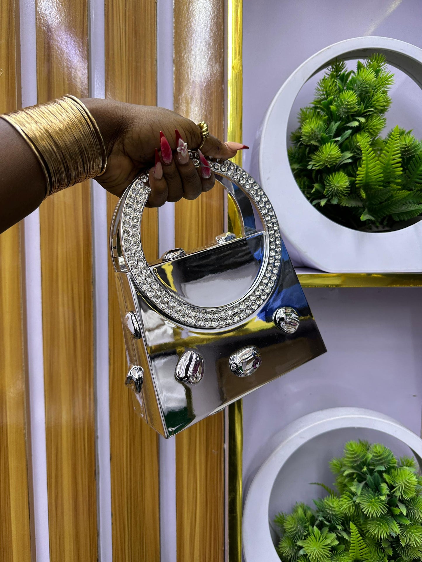 Silver classy mettalic purse