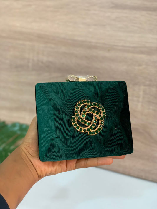 Green velvet purse