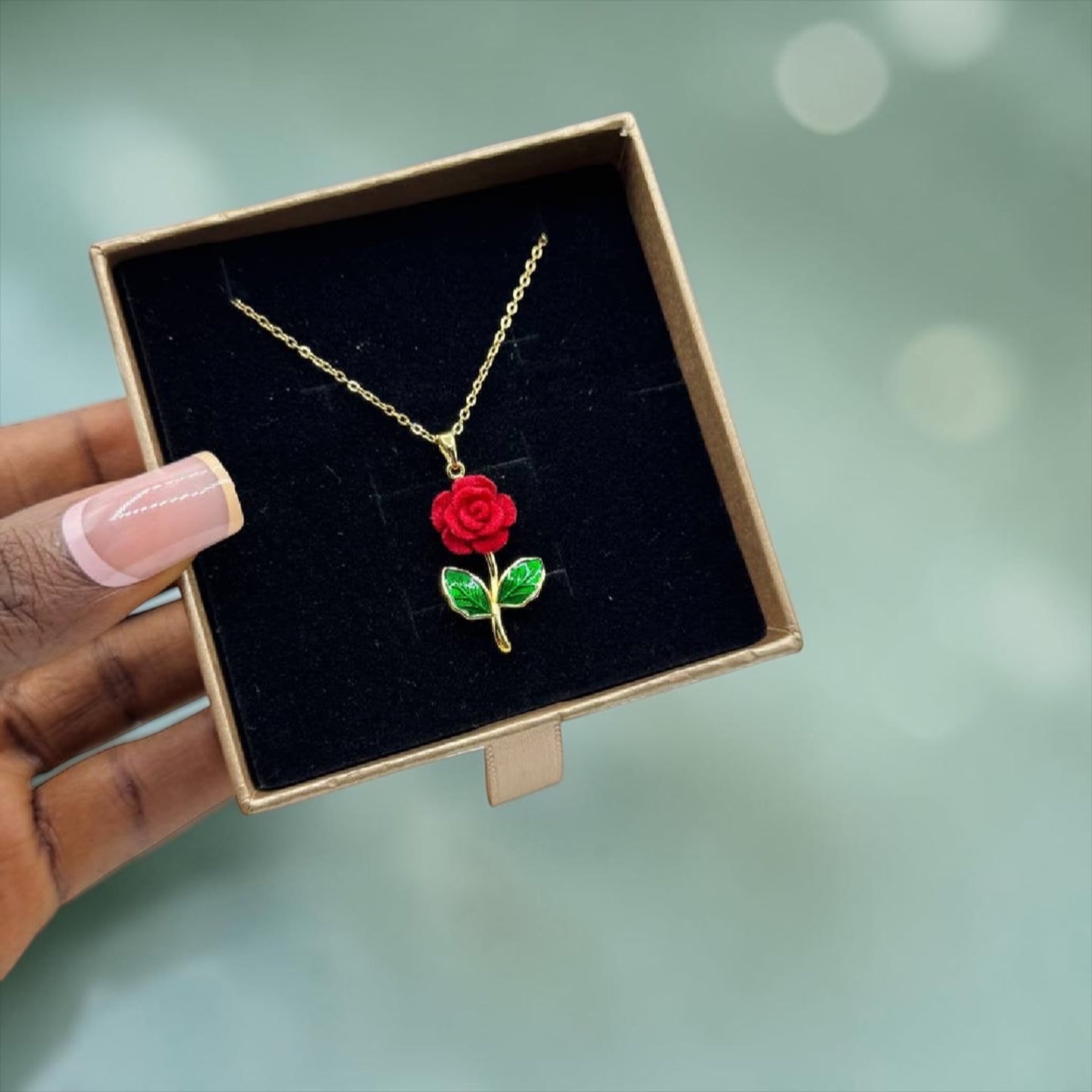 Rose detailed Non Tarnish necklace