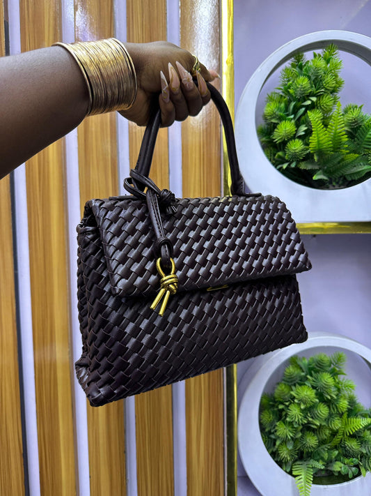 Black woven purse