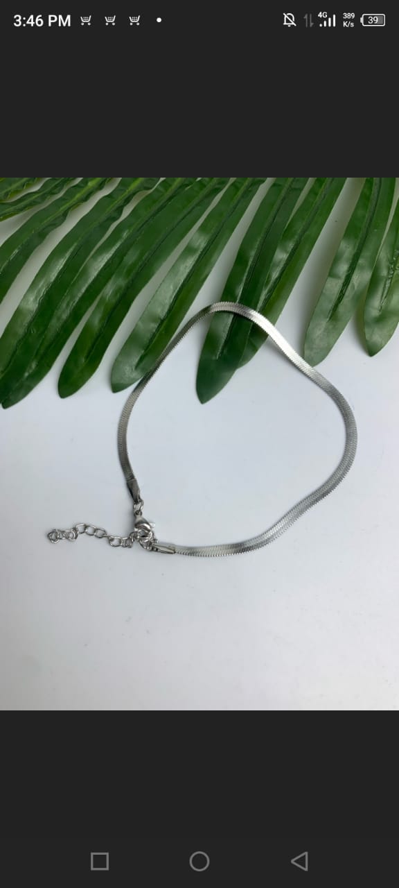 Silver non tarnish anklet