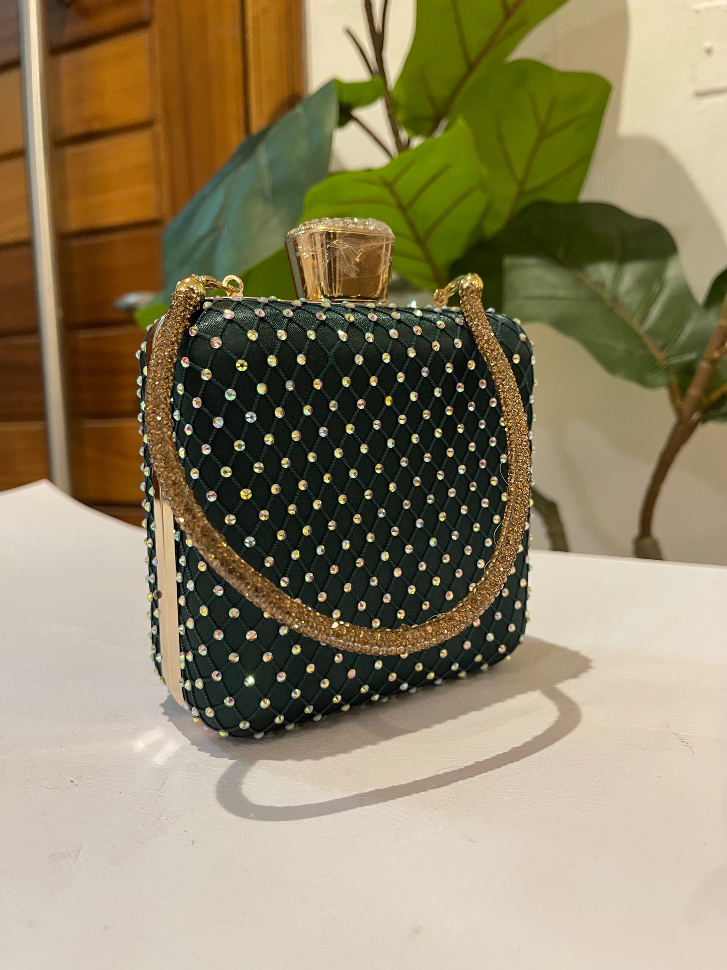 Green detailed purse