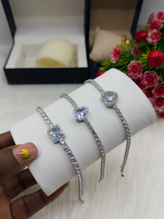 Non tarnish diamond inspired bracelet