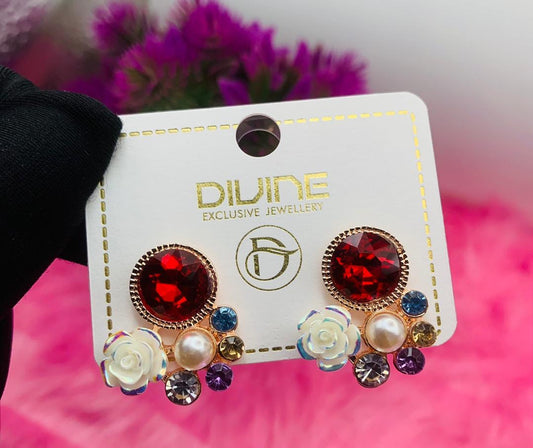 Wine Studed Earring