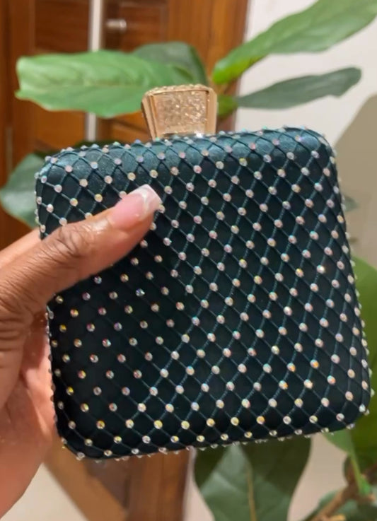 Green stoned purse without strap